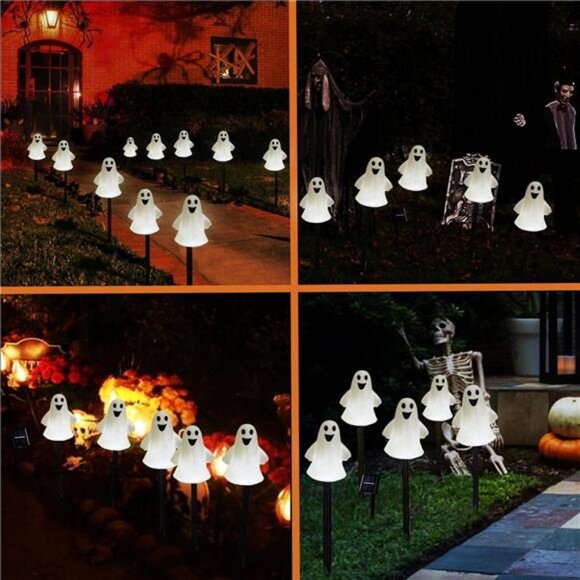 Halloween Ghost Stake Lighted 3D Ghost Outdoor Waterproof for Garden - Picture 3 of 6